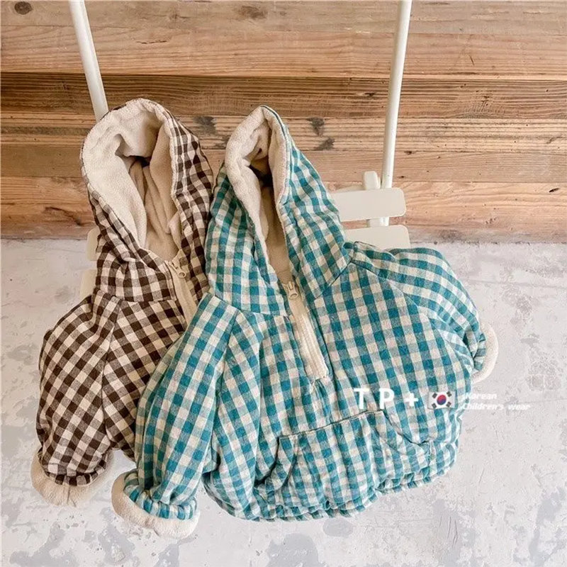 Winter Clothing 1 Year Old - Fashion Plaid Kids Jacket 2026 Korean
