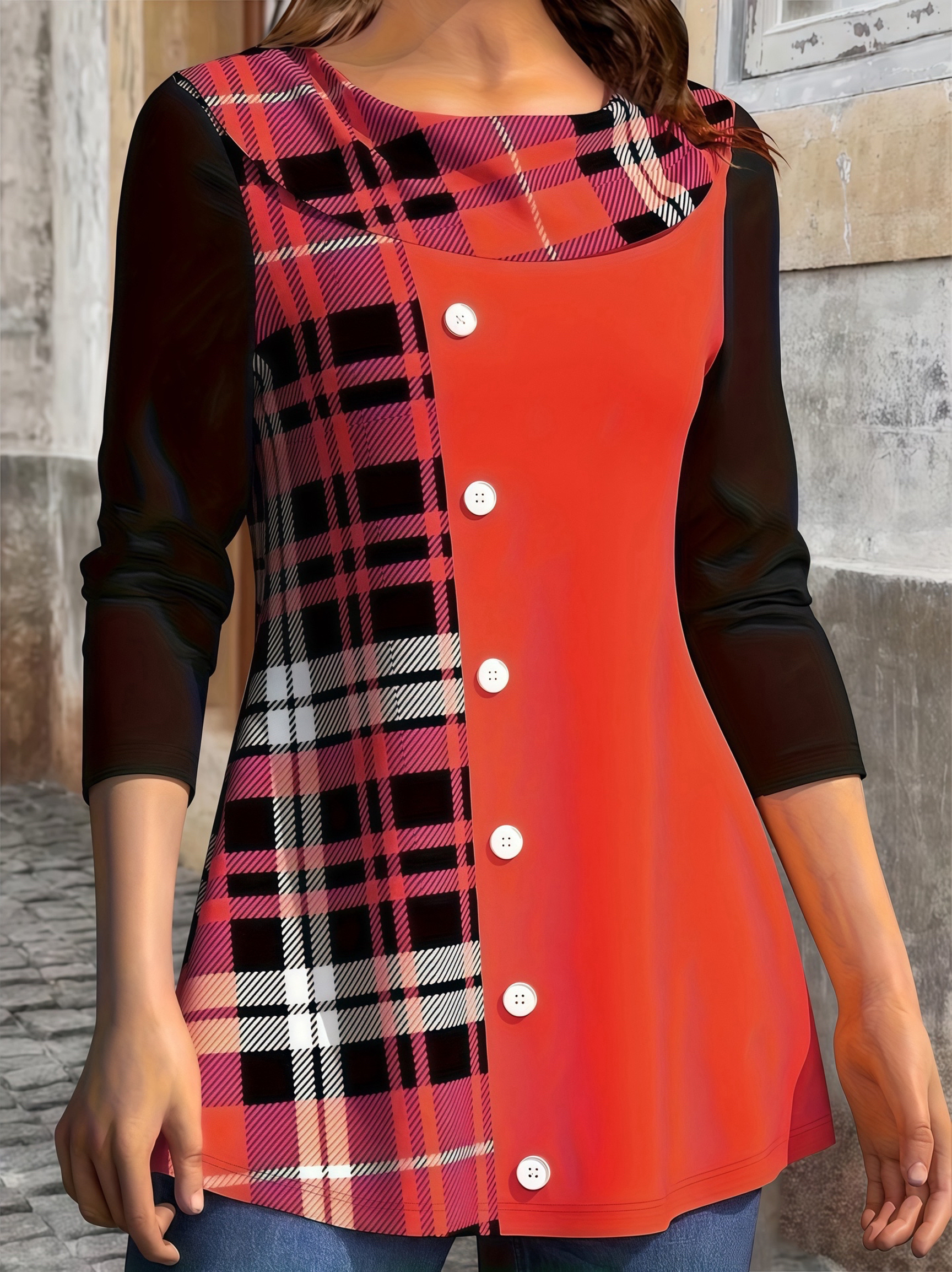 Winter Clothing Layers - Women Plus Size Long Sleeve T