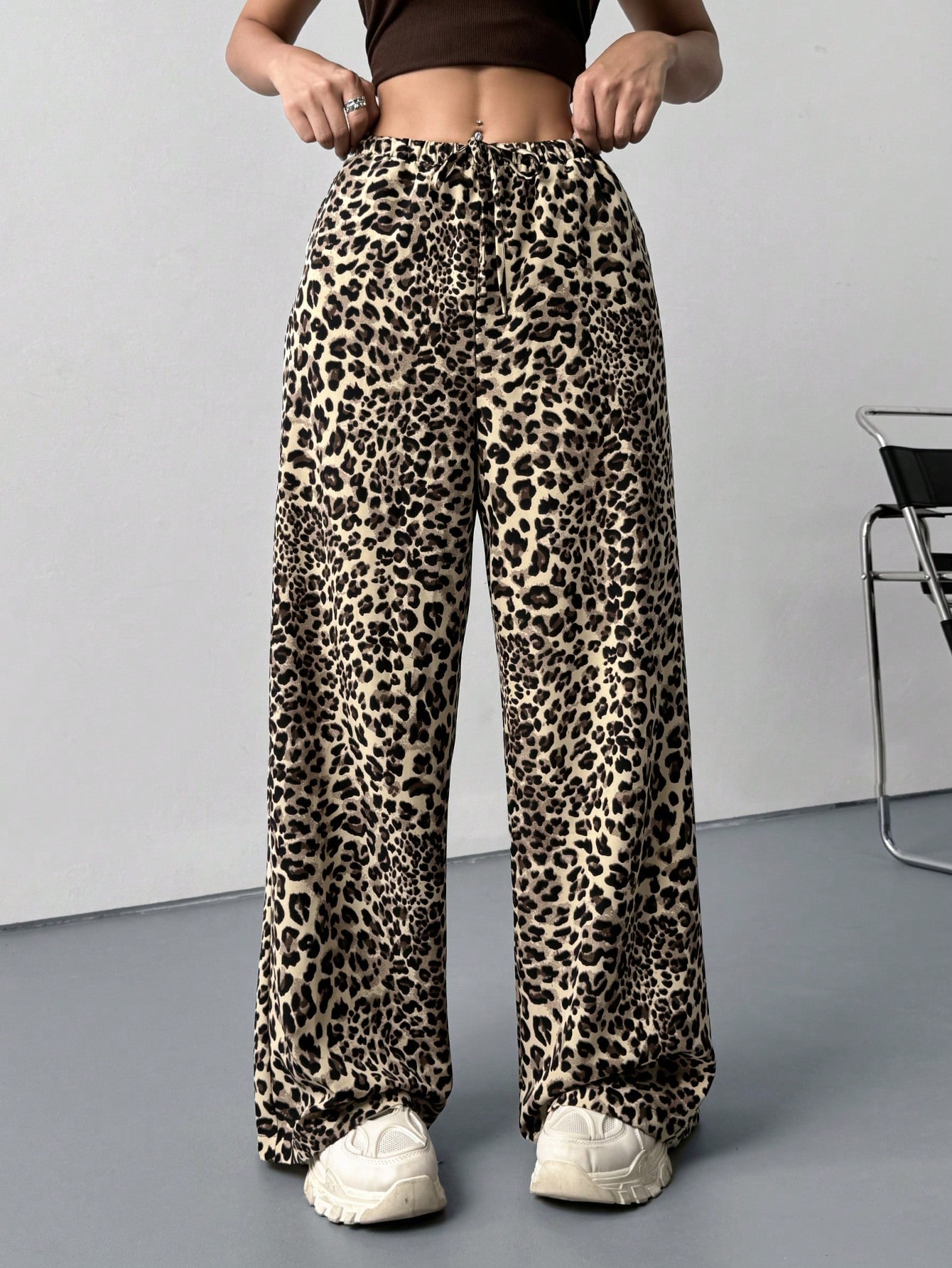 Winter Clothing Offer - Leopard Print High Waist Casual Pants