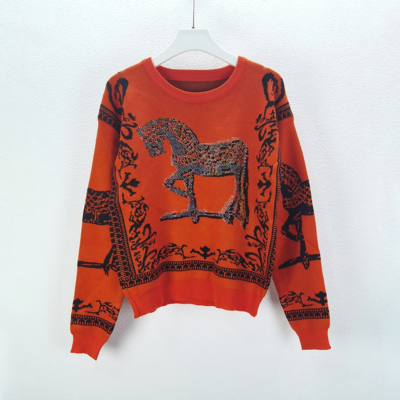 Winter Clothing Patterns - Autumn Winter Knit Pullover Sweater Horse