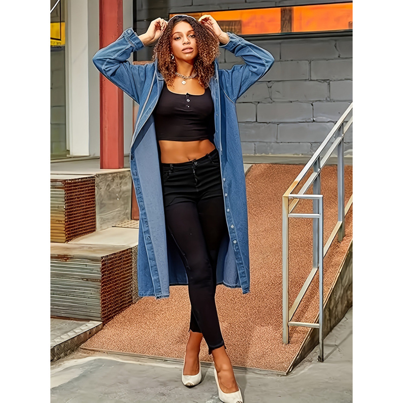K 20582 Hooded Denim Long Coat – Winter Clothing Youtube recenzja i cena