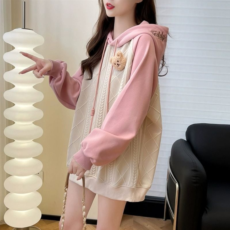 Pink Female Hooded Top Cute Y  – Winter Clothing Essentials For Women recenzja i cena