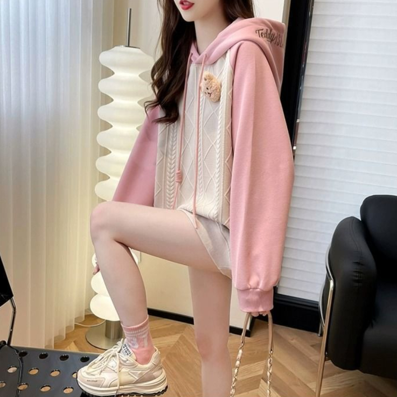 Pink Female Hooded Top Cute Y  – Winter Clothing Essentials For Women recenzja i cena
