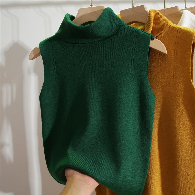 Turtleneck Sleeveless Slim Fit – Winter Clothing Essentials For Women recenzja i cena