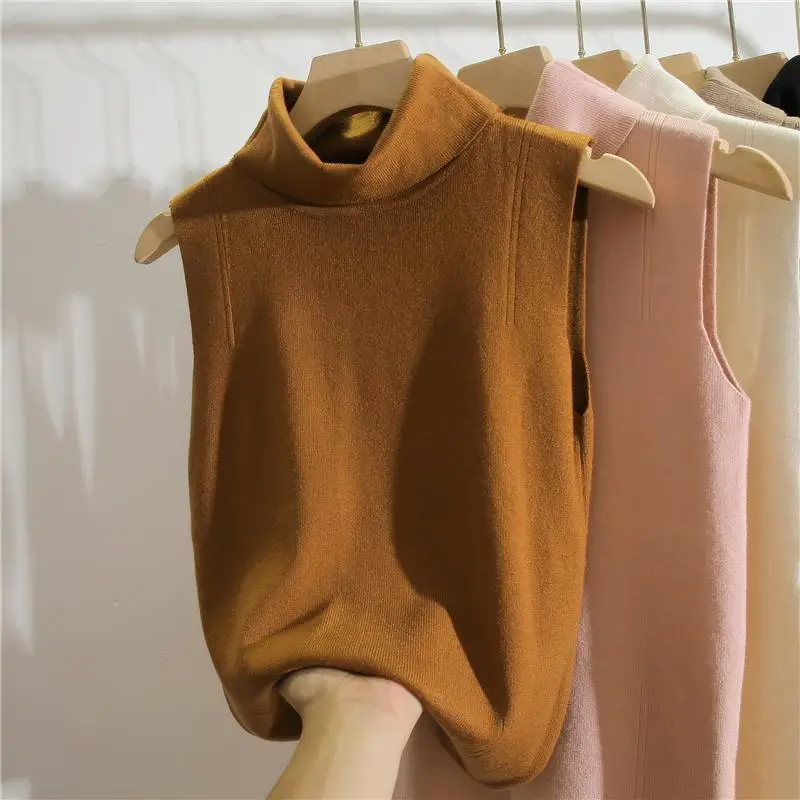 Turtleneck Sleeveless Slim Fit – Winter Clothing Essentials For Women recenzja i cena