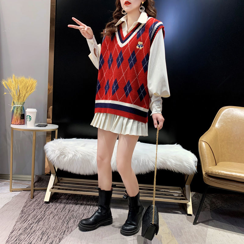 Red Knit Vests For Women Sleev – Winter Clothing Offer recenzja i cena