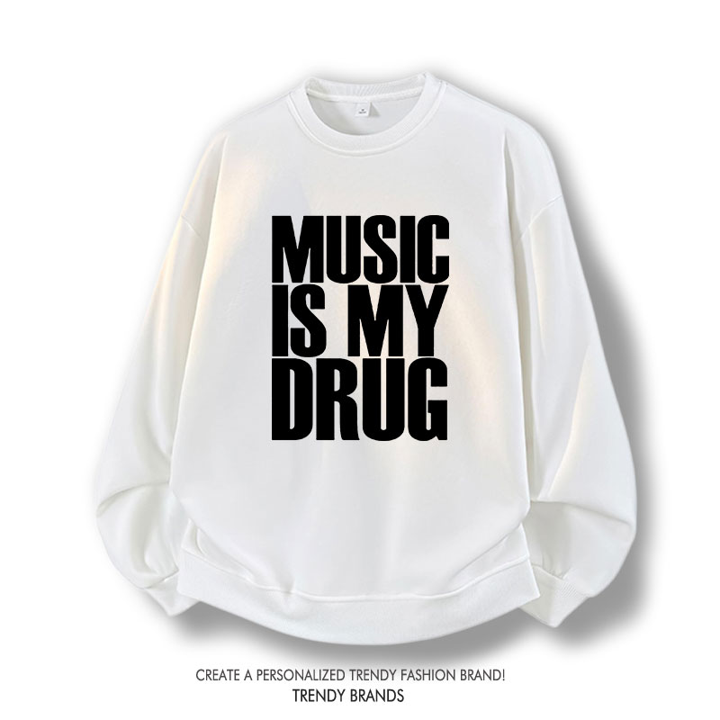 Fun Music Quote Sweatirt Loose – Winter Clothing Quotes recenzja i cena