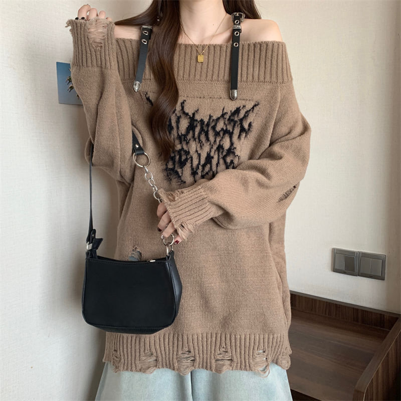 Torn Knitted Sweaters For Wome – Winter Clothing Offer recenzja i cena