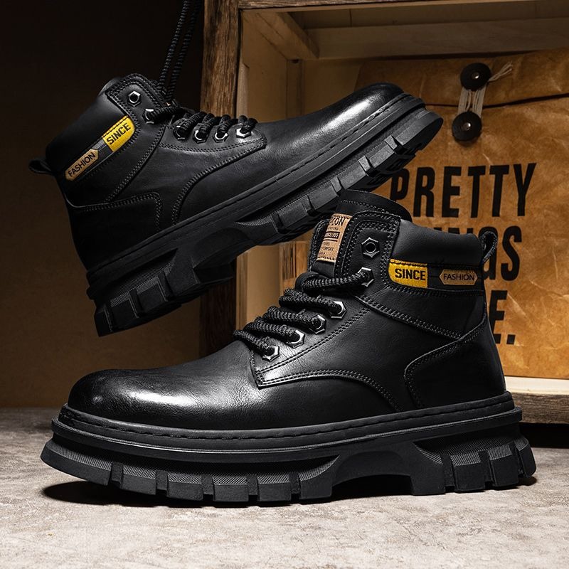 Vintage Men Platform Ankle Boo – Winter Clothing Material recenzja i cena