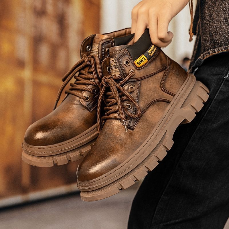 Vintage Men Platform Ankle Boo – Winter Clothing Material recenzja i cena
