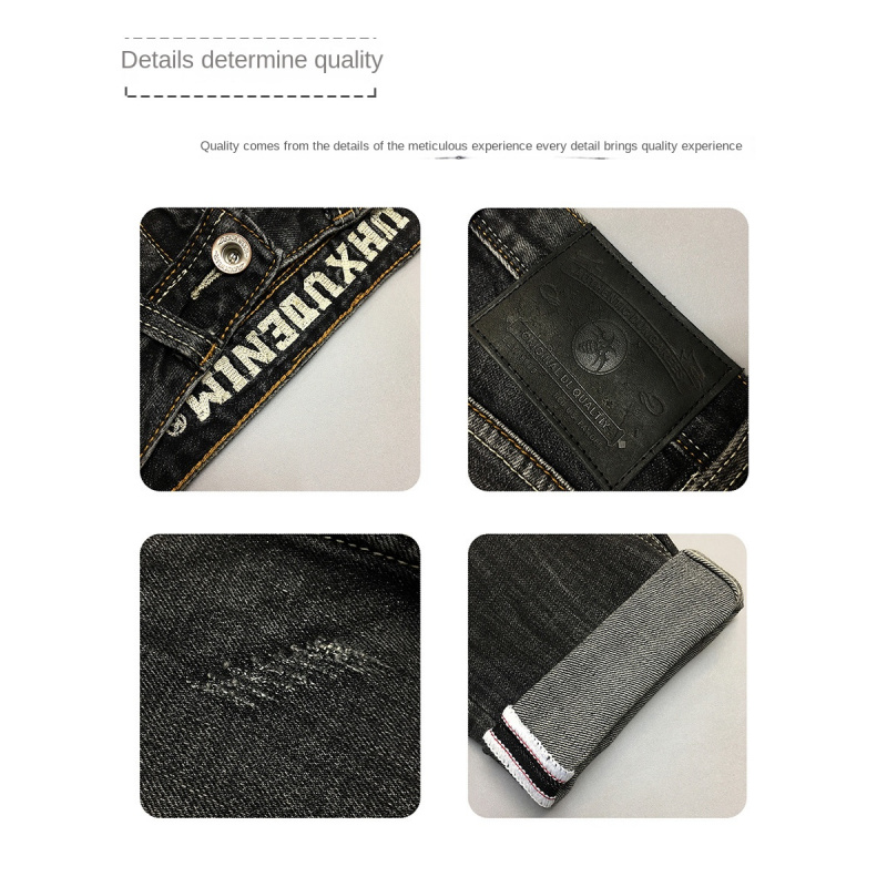 Black gray jeans men's autumn  – Winter Clothing Youtube recenzja i cena