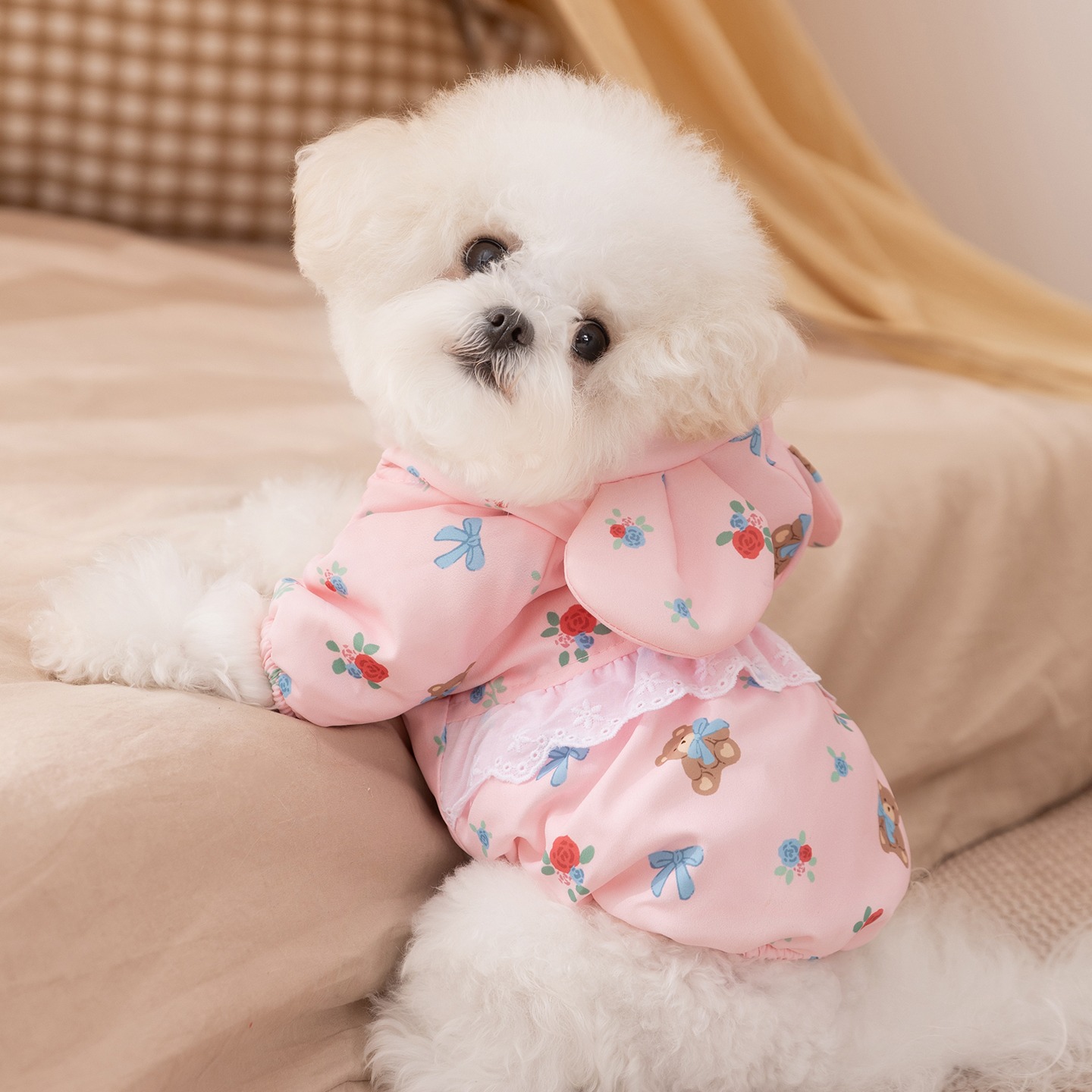 Winter Rose-patterned Dog Clot – Winter Clothing Patterns recenzja i cena