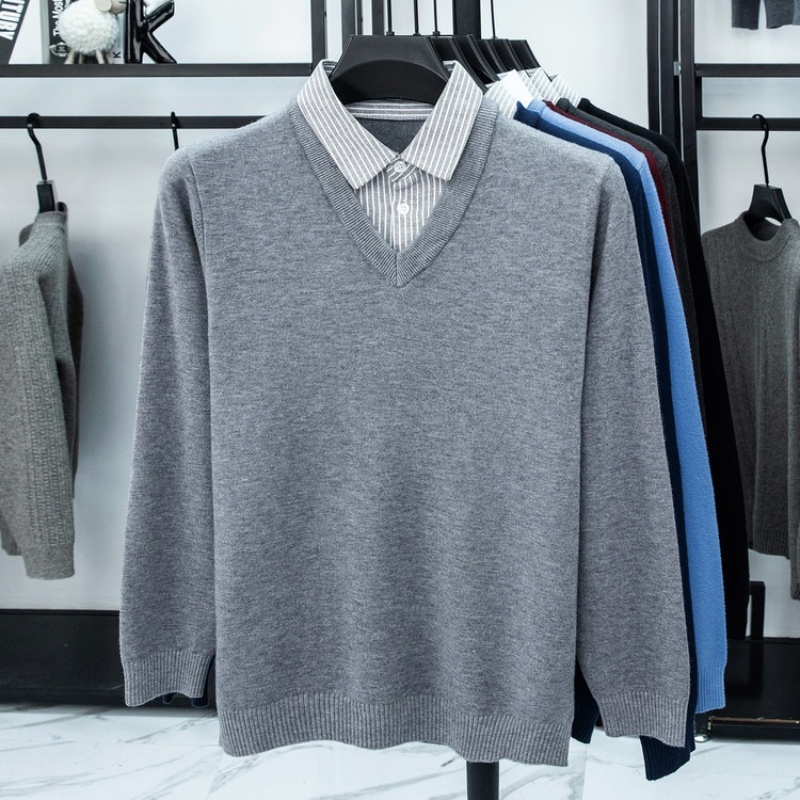 ​​Men's Shirt Collar Knit Swea – Winter Clothing Layers recenzja i cena