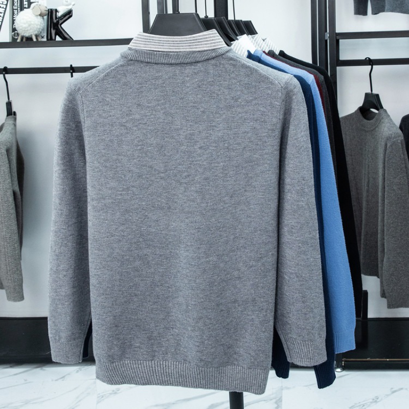 ​​Men's Shirt Collar Knit Swea – Winter Clothing Layers recenzja i cena
