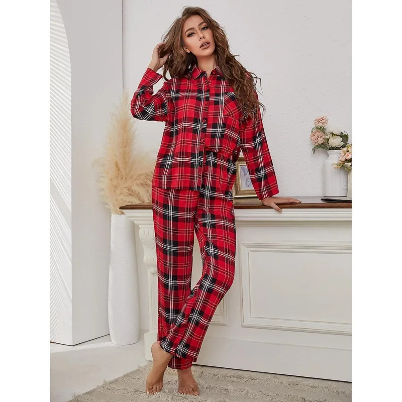 Red Plaid Pajamas Long Sleeve  – Winter Clothing Youtube recenzja i cena