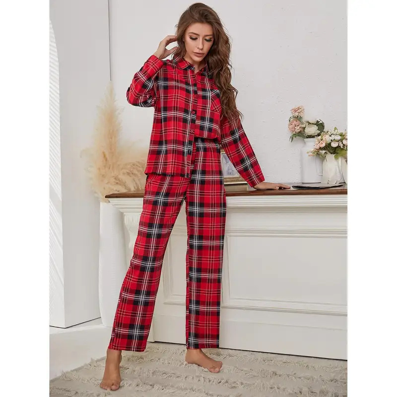 Red Plaid Pajamas Long Sleeve  – Winter Clothing Youtube recenzja i cena
