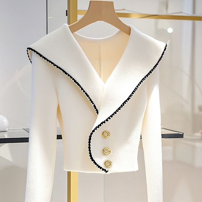 Luxury High-end White Knitted  – Winter Clothing Trends For Women recenzja i cena