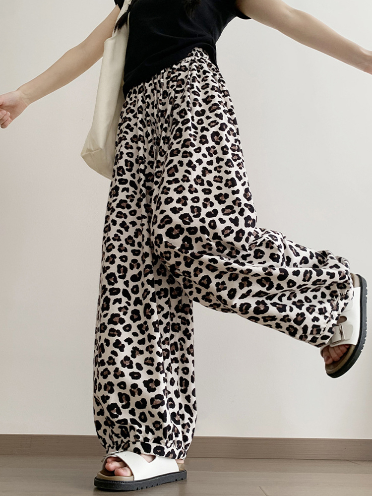 Streetwear Leopard Wide Leg Pa – Winter Clothing Offer recenzja i cena