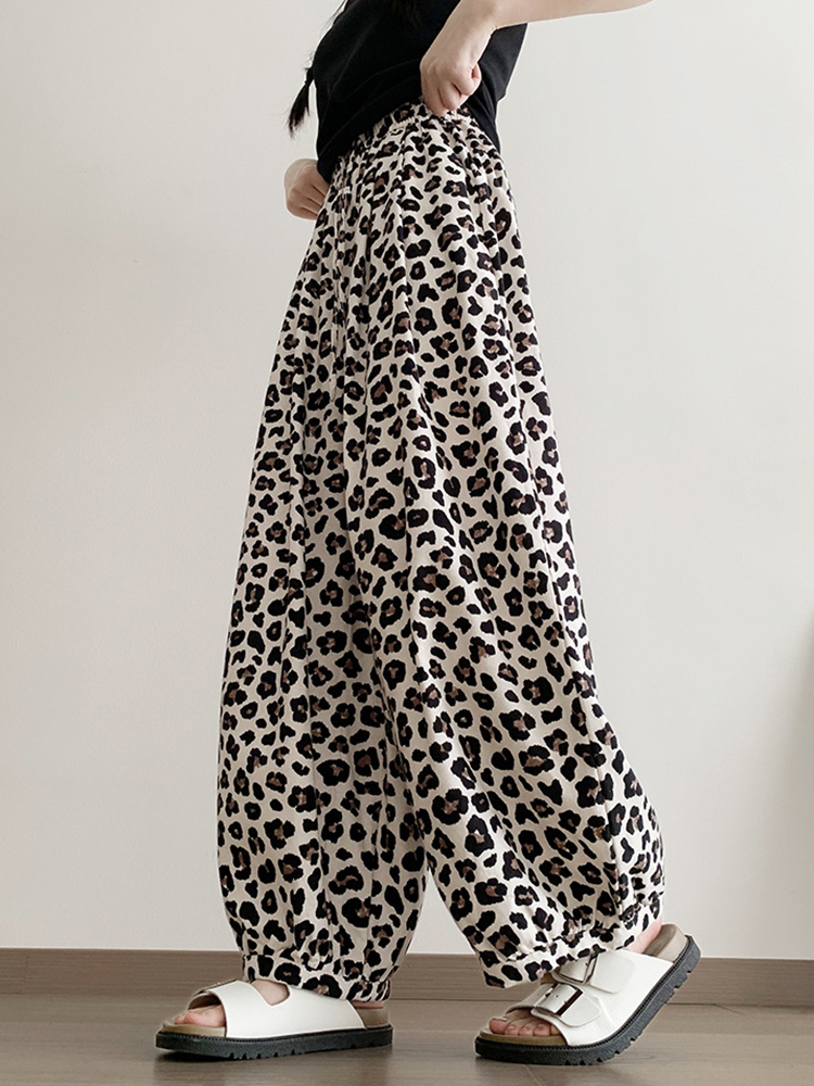 Streetwear Leopard Wide Leg Pa – Winter Clothing Offer recenzja i cena