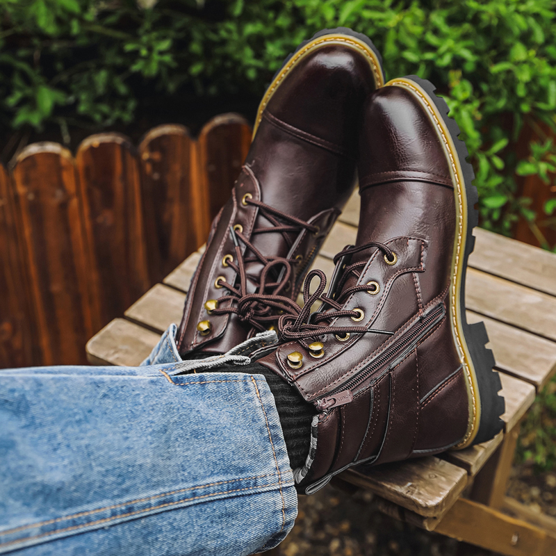 Quality Men Leather Boots Meta – Winter Clothing Material recenzja i cena