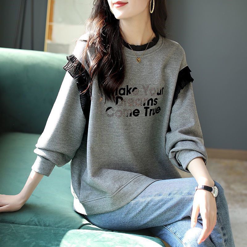 Loose Grey Woman Pullover Tops – Winter Clothing Essentials For Women recenzja i cena