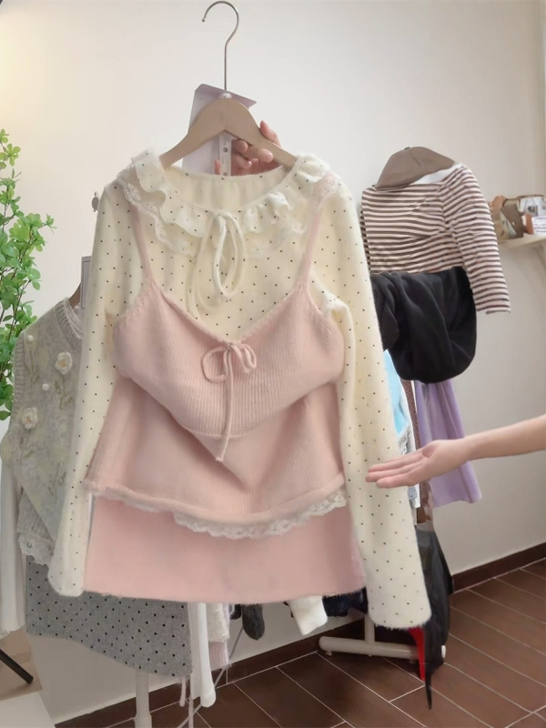 Sweet Soft Pink Knitted Strap  – Winter Clothing Layers recenzja i cena