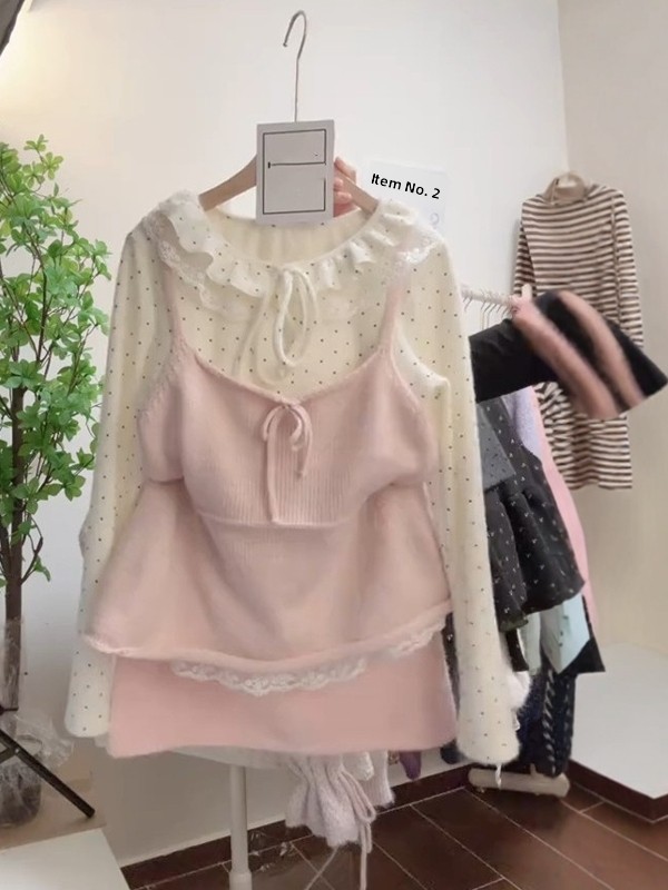Sweet Soft Pink Knitted Strap  – Winter Clothing Layers recenzja i cena