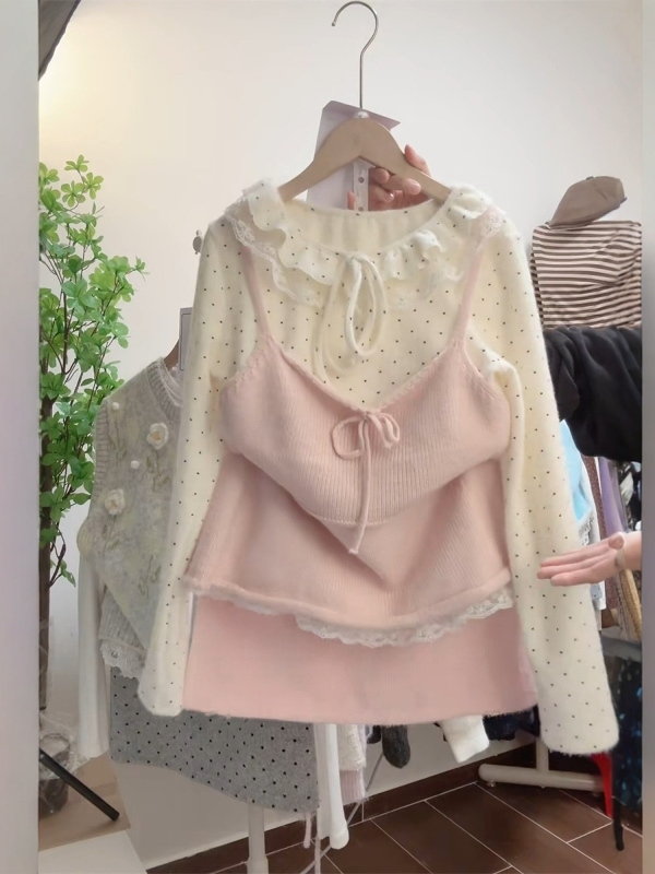 Sweet Soft Pink Knitted Strap  – Winter Clothing Layers recenzja i cena