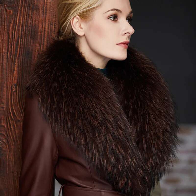 Raccoon Fur Collar Female Wint – Winter Clothing Material recenzja i cena